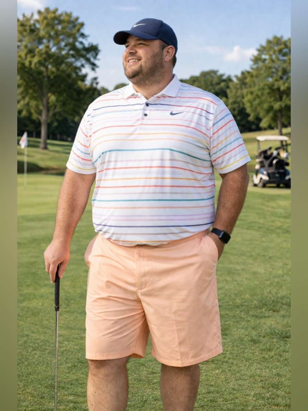 Nike Golf Dri-FIT Shorts Mens 42 Peach Lightweight Performance